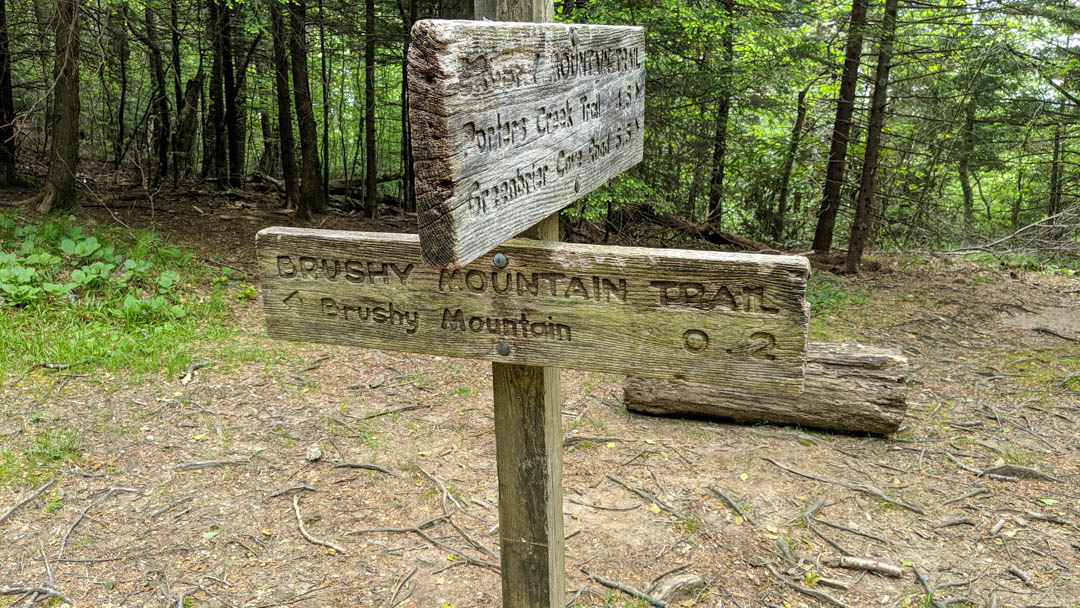 Sign to Brushy Mountain