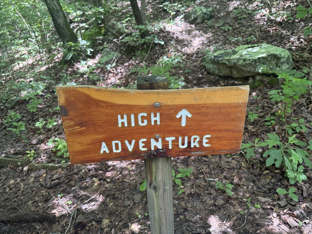High Adventure Trail sign